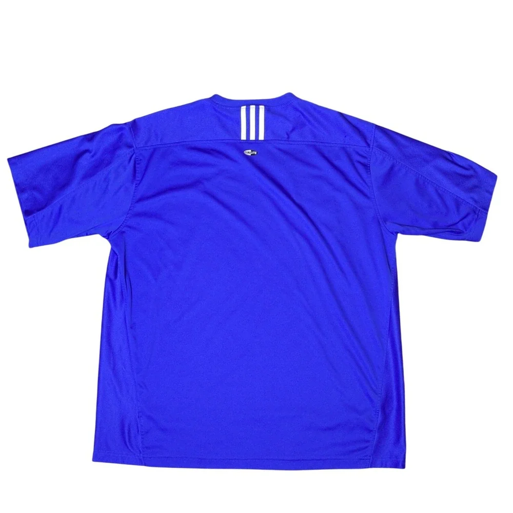 Adidas Blank Soccer Football Jersey Blue Short Sleeve Shirt‎ Men's XL